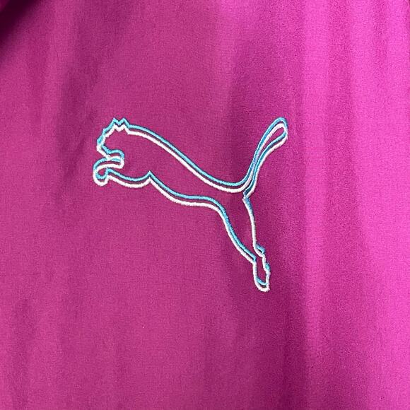 Puma pullover windbreaker jacket hooded pink aqua blue colorful teen girls XL - Picture 5 of 6